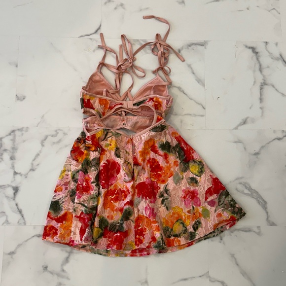 For love and lemons pink and green floral print dress - Picture 4 of 8